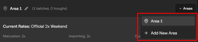 Areas dropdown screenshot