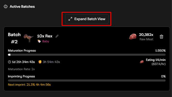 Expand Batch View button